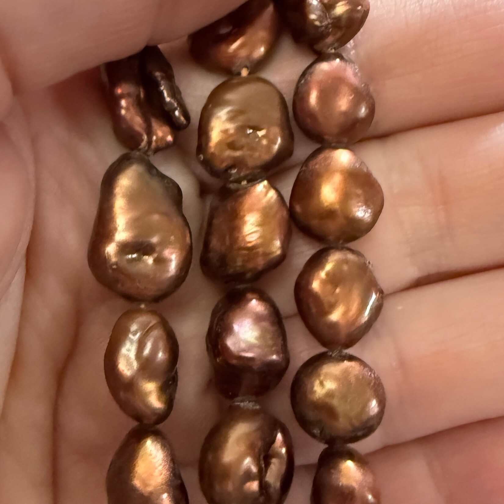 Freshwater Pearls Potato Copper Bead Strand