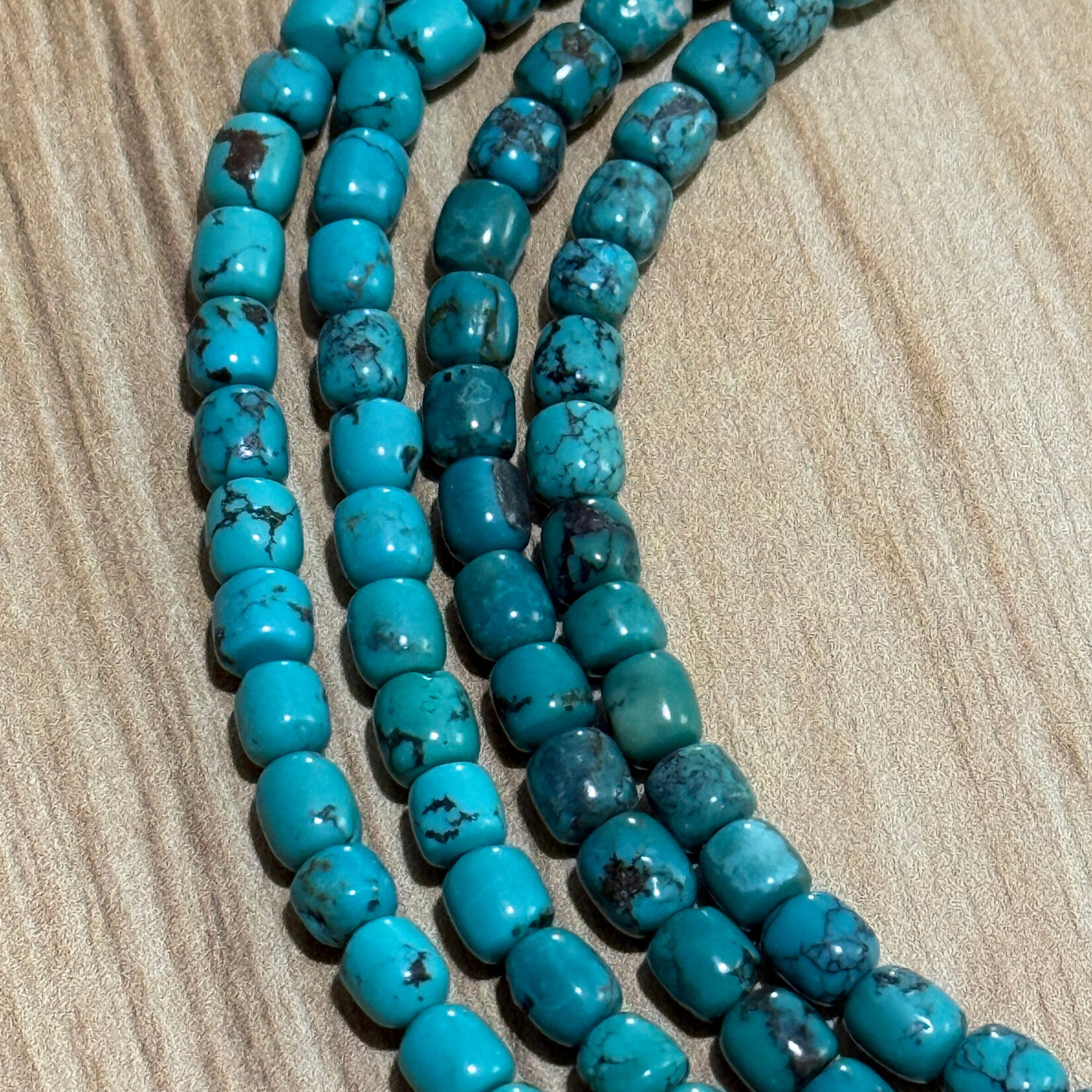 Natural Turquoise Rondelle Bead Strand