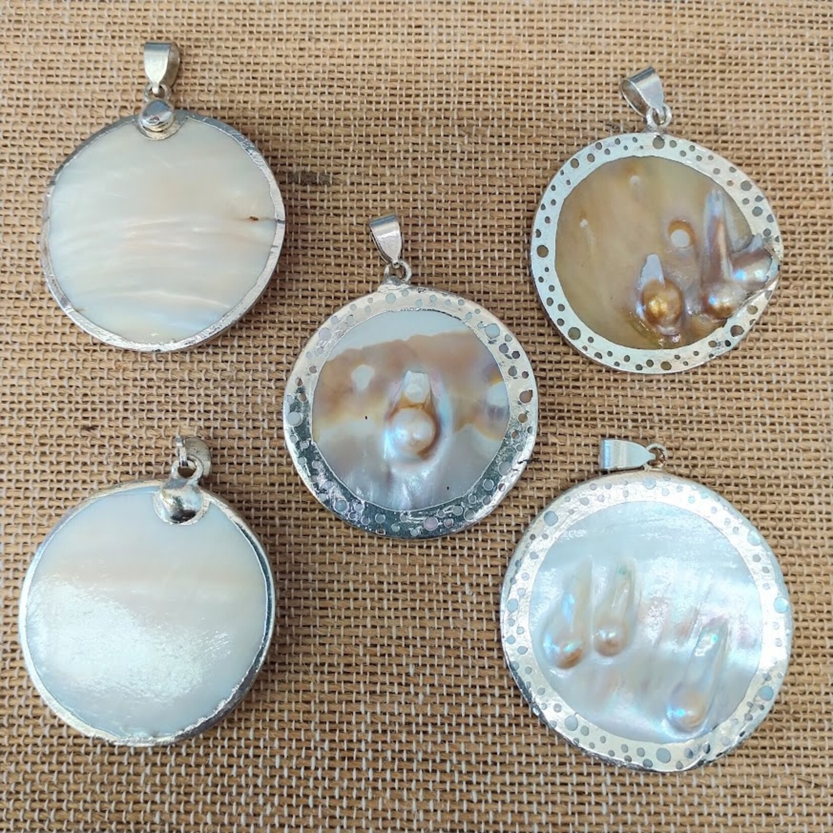 Mother of Pearl 37mm Round Pendant