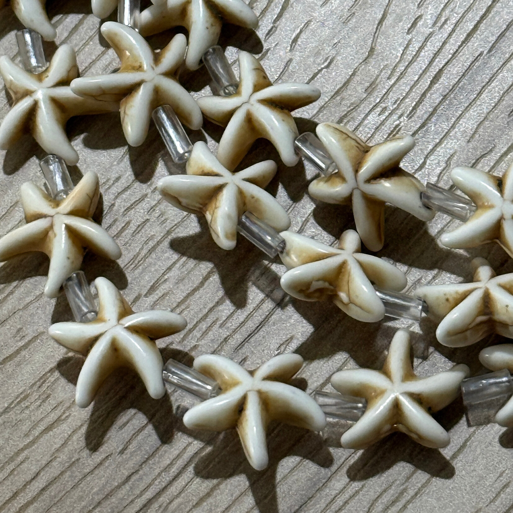 Howlite Carved Starfish Strand