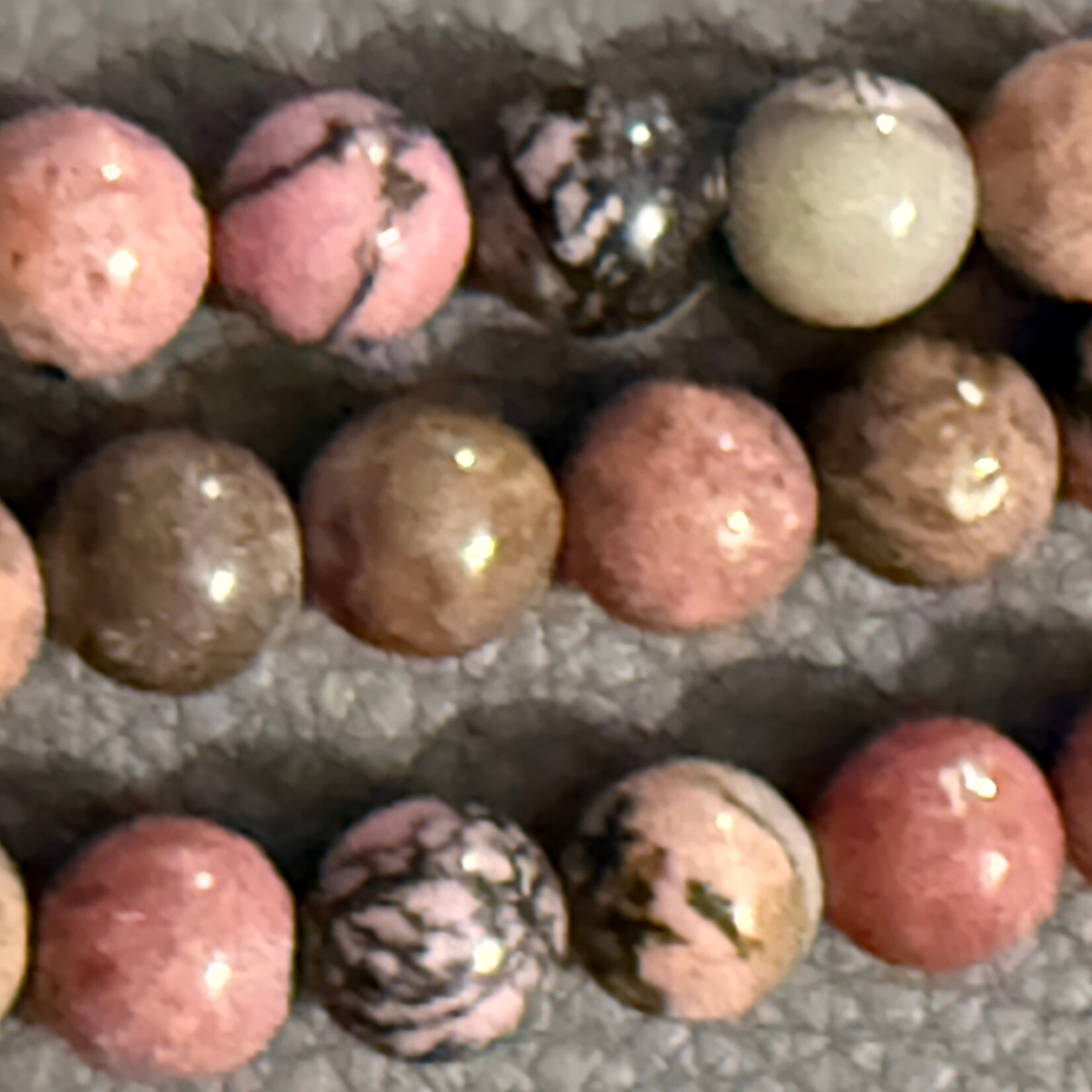 Rhodonite 8mm Smooth Round Bead Strand