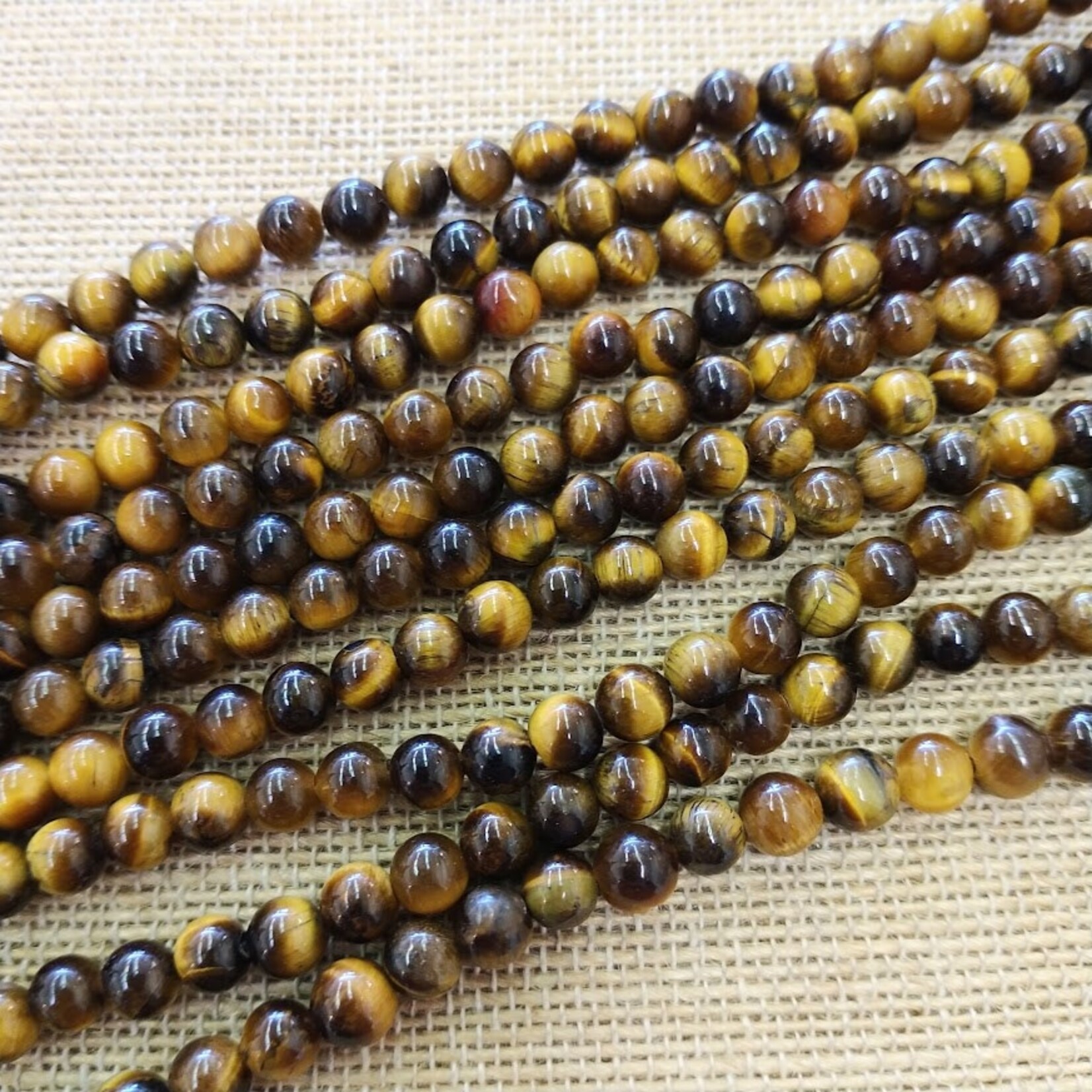 Tiger Eye  6mm Round Bead Strand