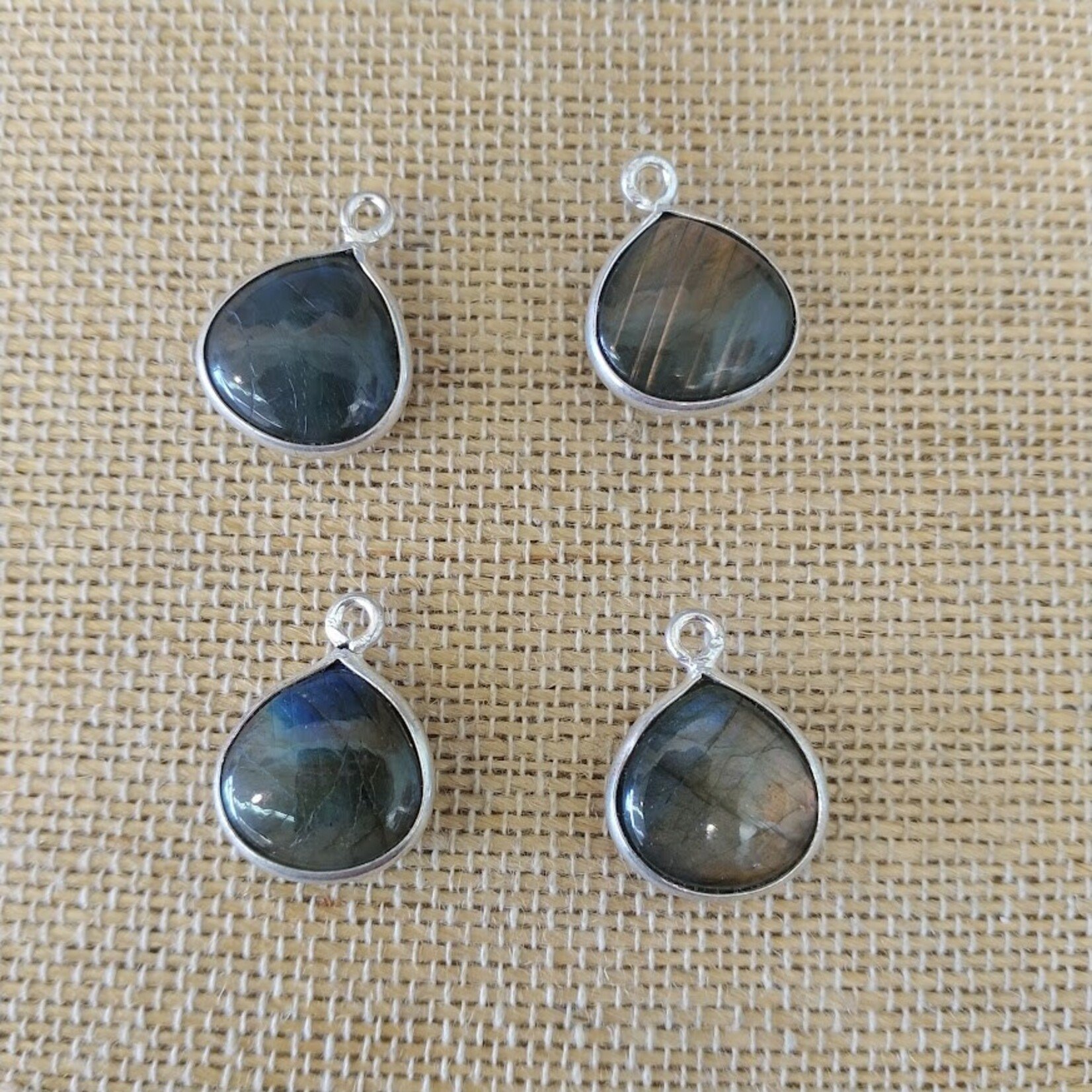 Labradorite 16mm Gold Plated Teardrop Pendant