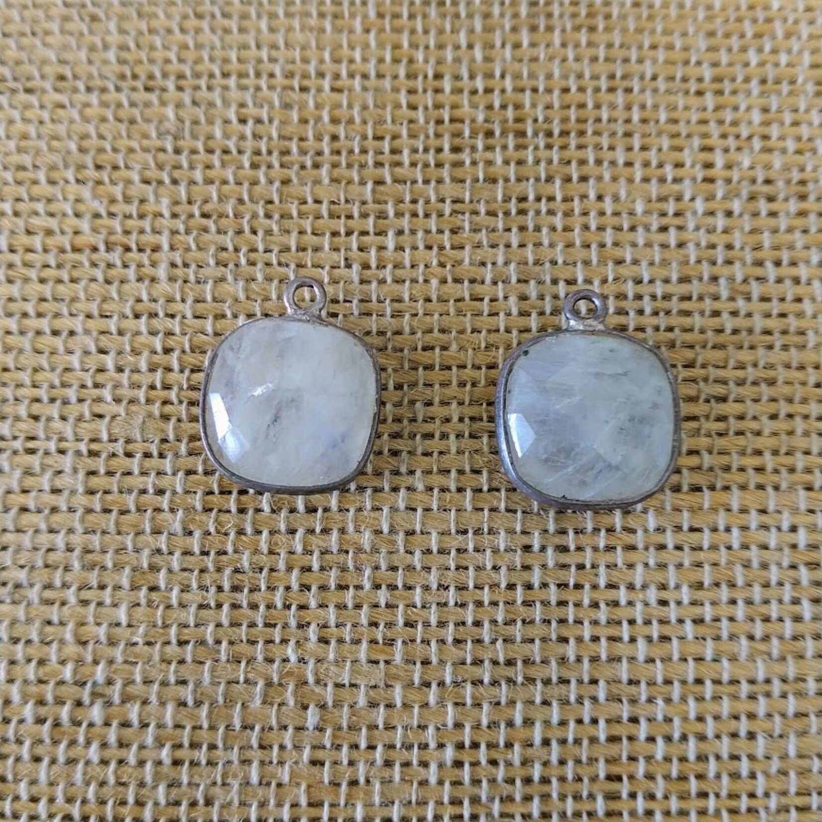 Rainbow Moonstone Bezeled Medium Pendant