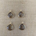 Smoky Quartz 16mm Gold Plated Teardrop Pendant