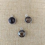 Smoky Quartz 11mm Faceted Silver Plated Pendant