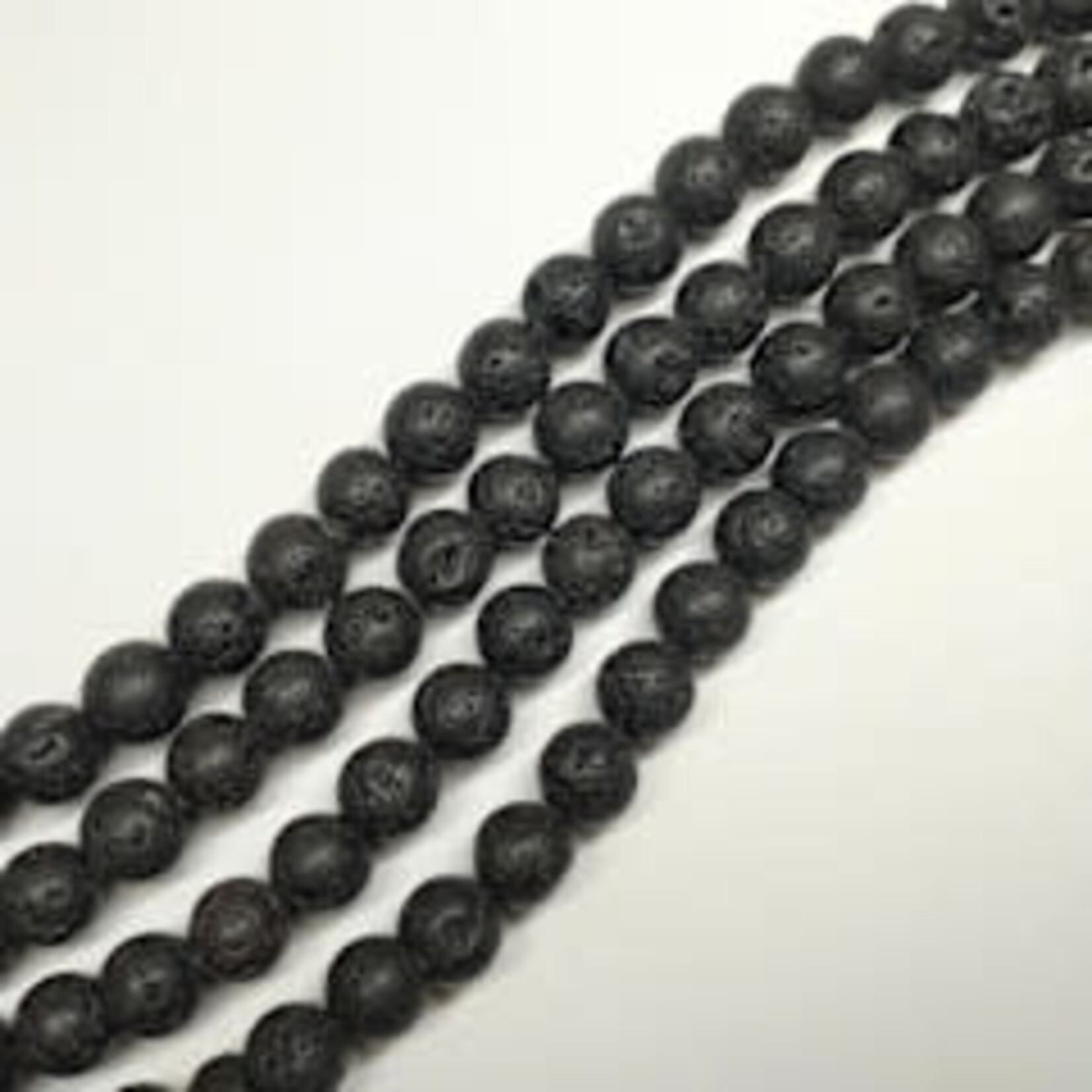 Lava Stone  8mm Round Bead Strand