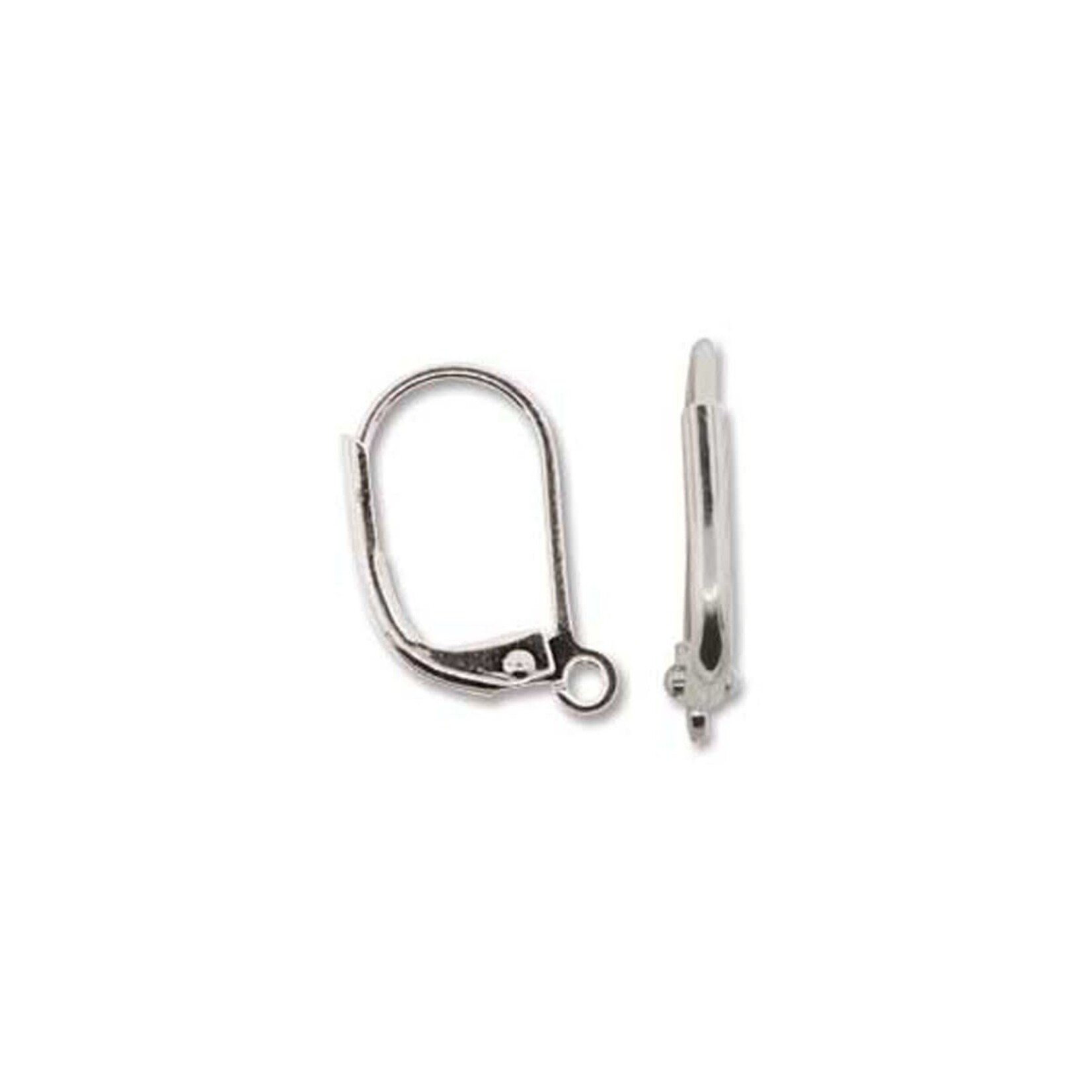 Silver Plated 12.5x15mm Leverback Earwire - 20 Pieces
