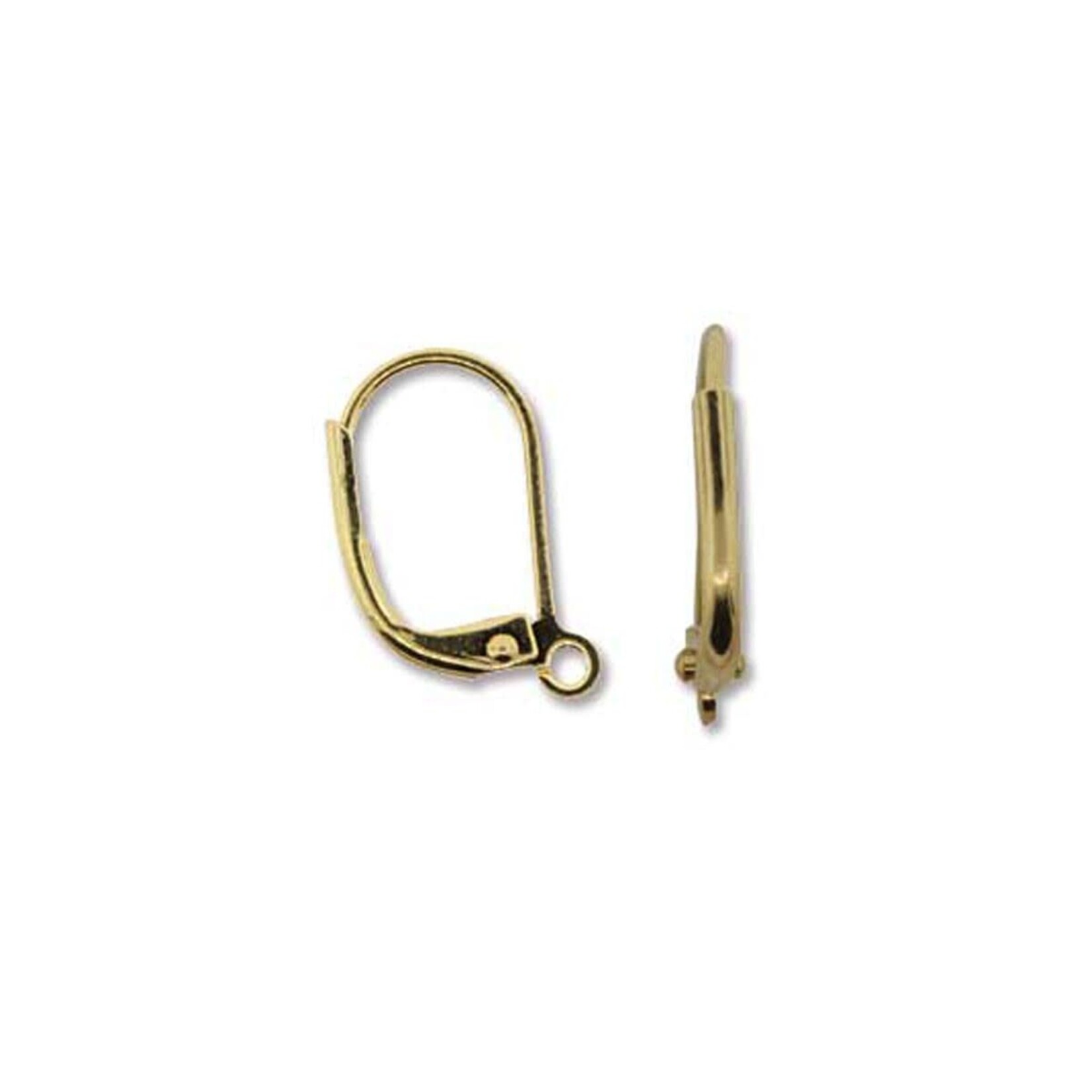 Gold Plated 12.5x15mm Leverback Earwire - Pair