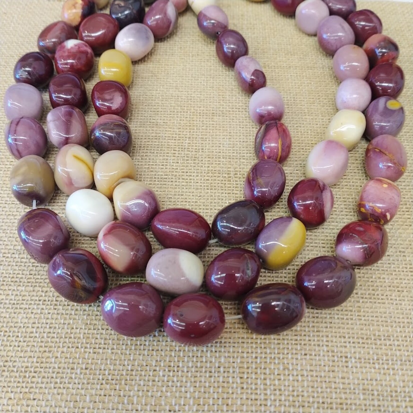 Mookaite 18mm Smooth Nugget Bead Strand