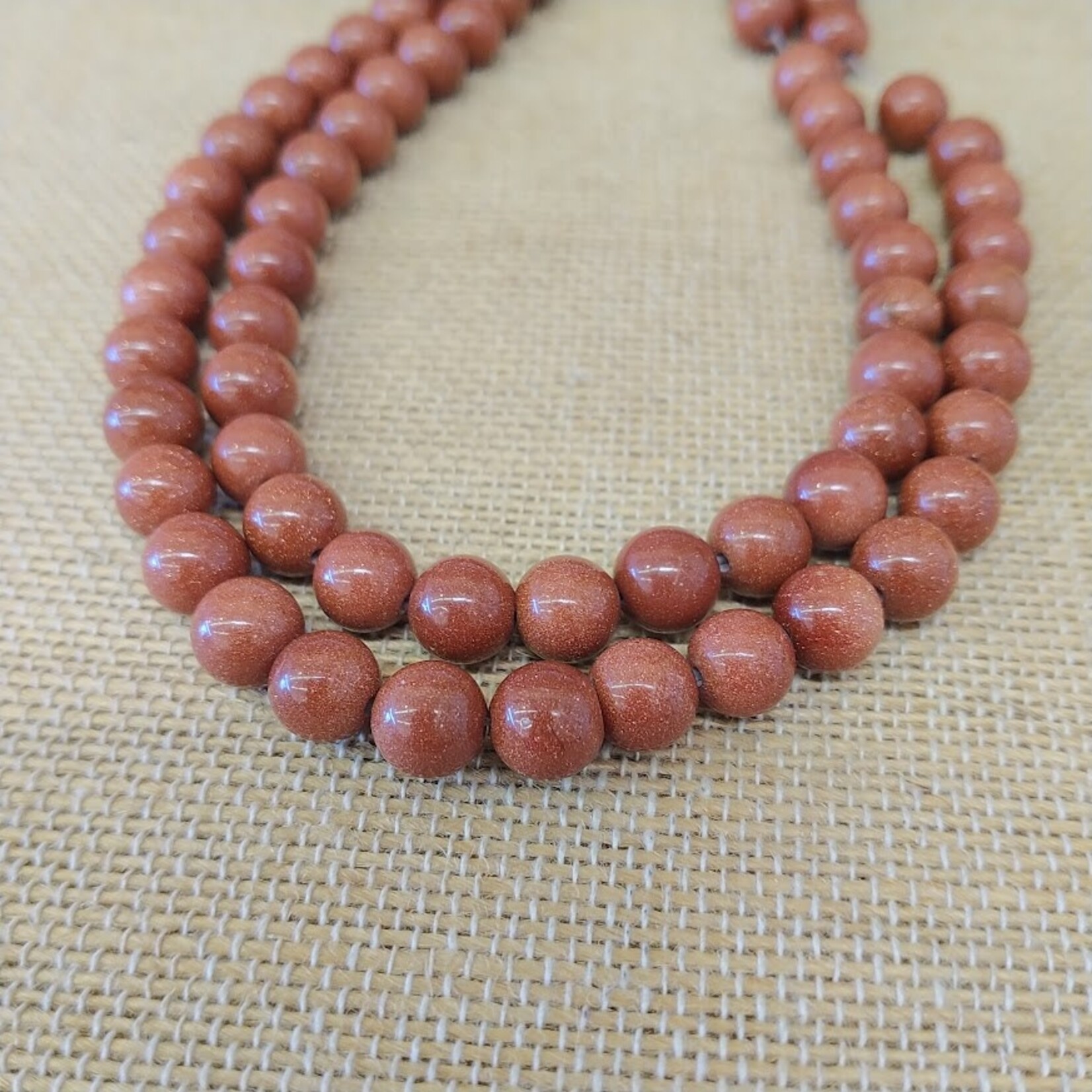 Goldstone  8mm Round Bead Strand