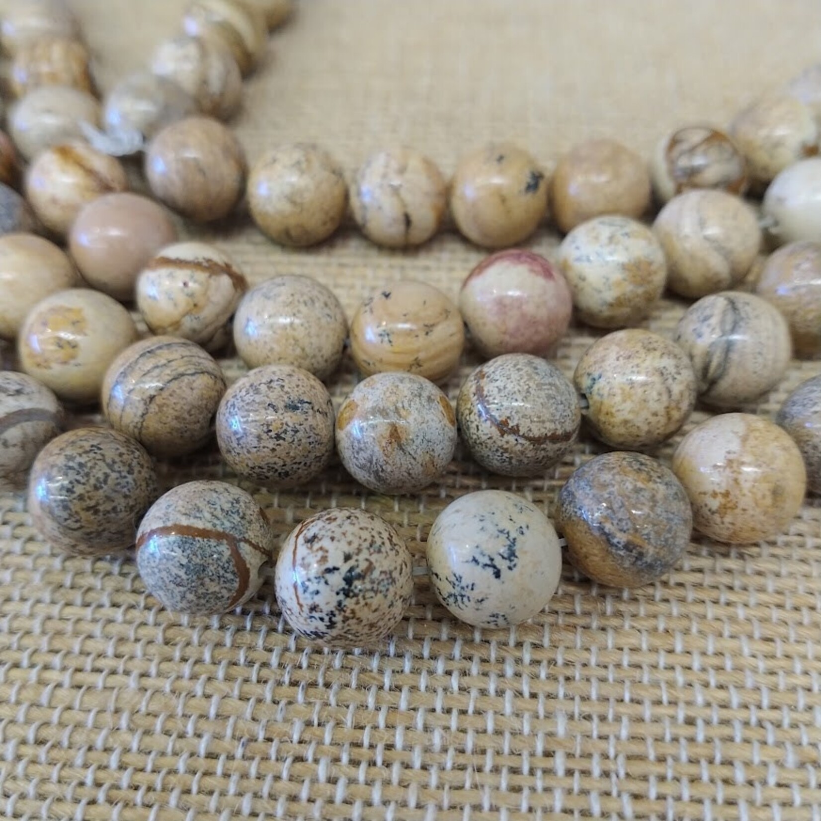 Picture Jasper 10mm Round Bead Strand