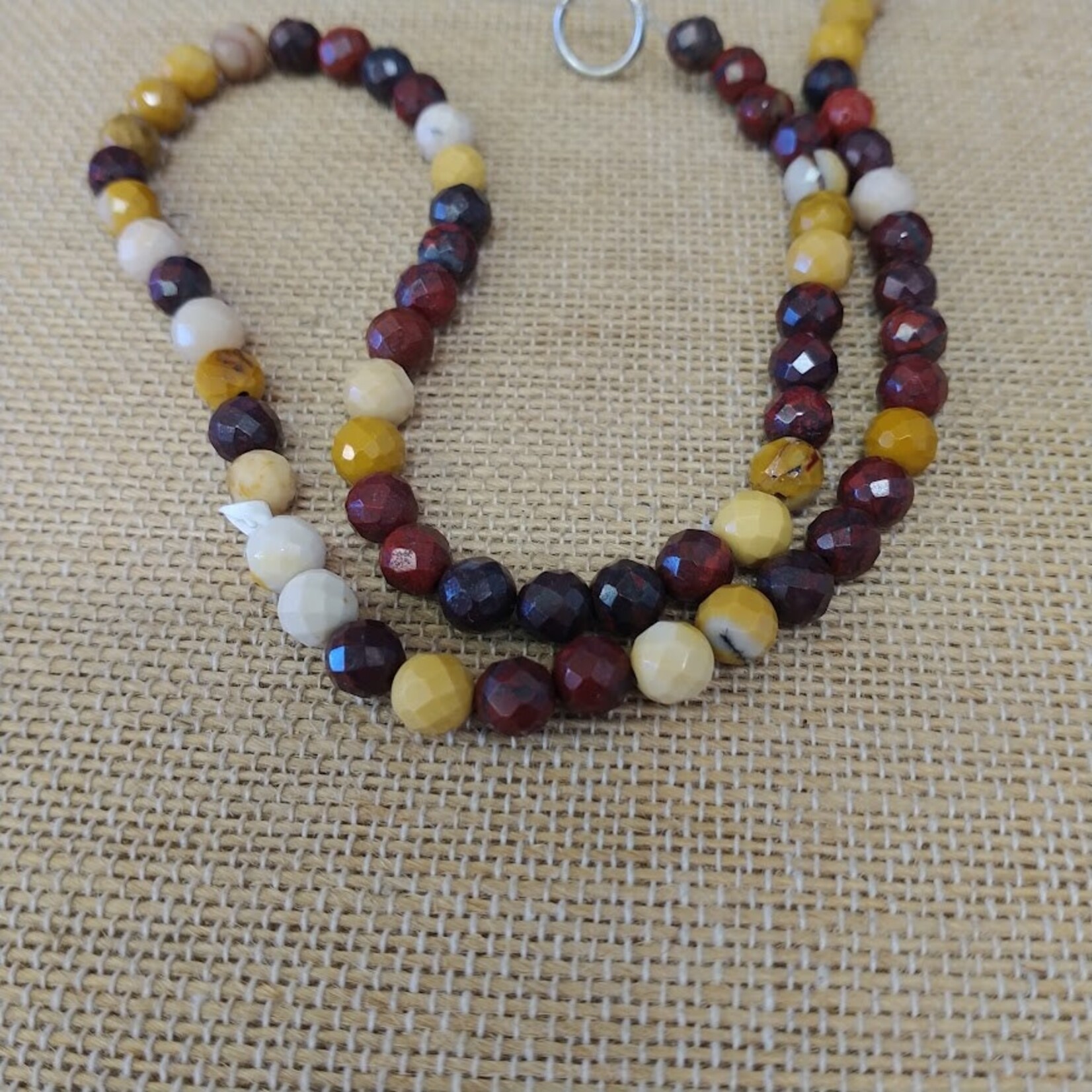 Mookaite  6mm Faceted Round Bead Strand
