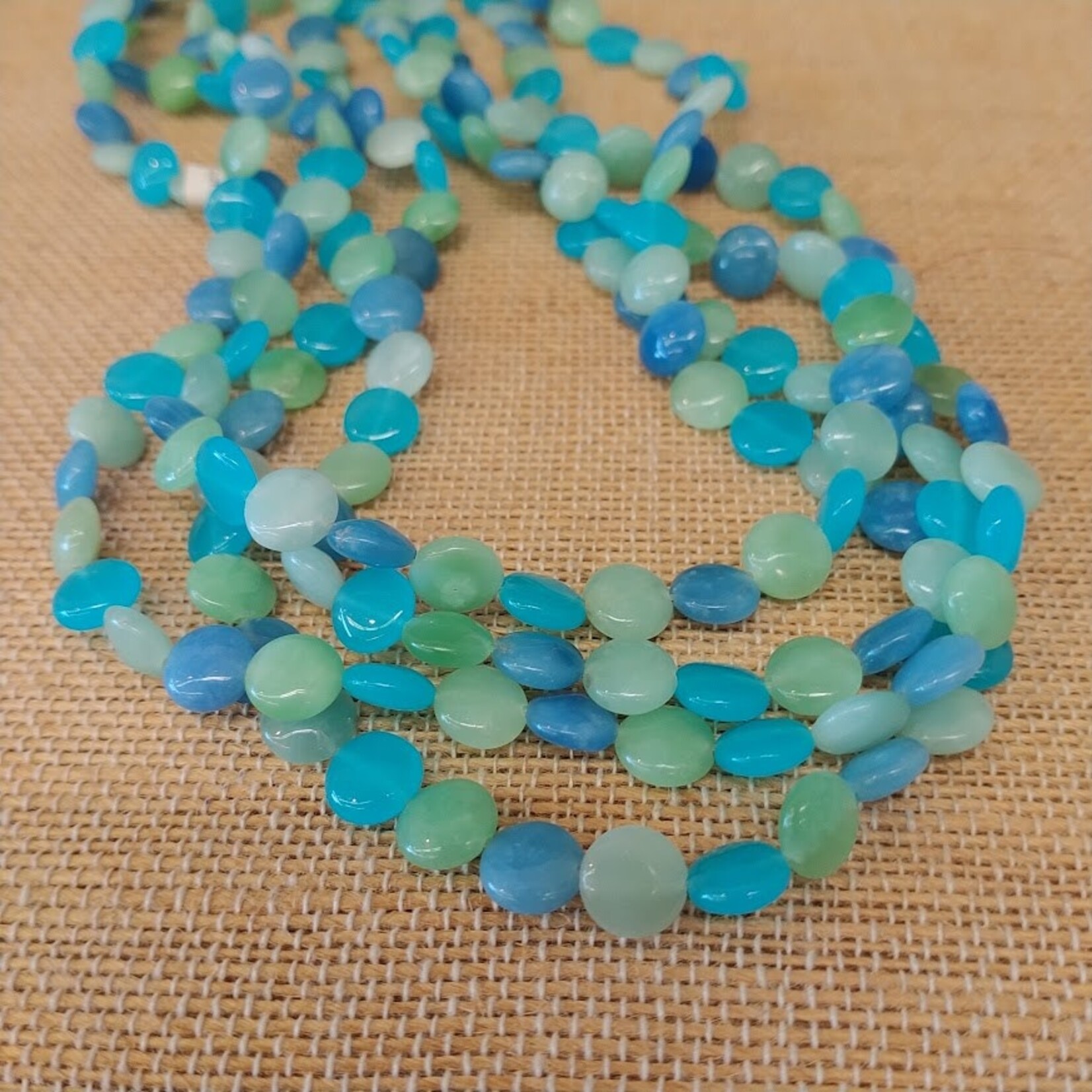 Dyed Quartz  8mm Smooth Coin Bead Strand