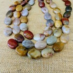 Spotted Agate 13x18mm Smooth Oval Bead Strand