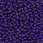 Miyuki 8/0 Dyed Silver Lined Dark Violet Seed Beads - 22gm Tube