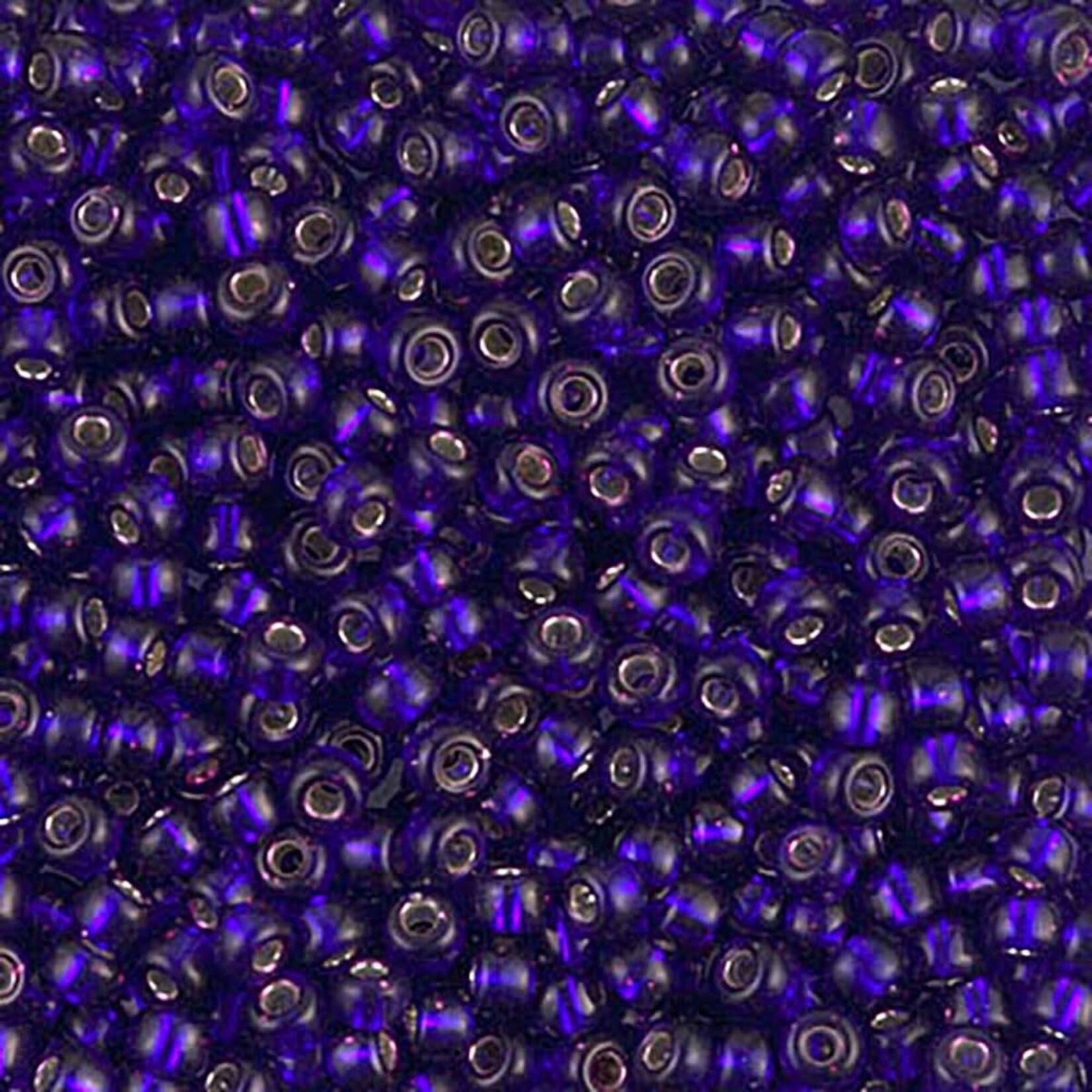 Miyuki 8/0 Dyed Silver Lined Dark Violet Seed Beads - 22gm Tube