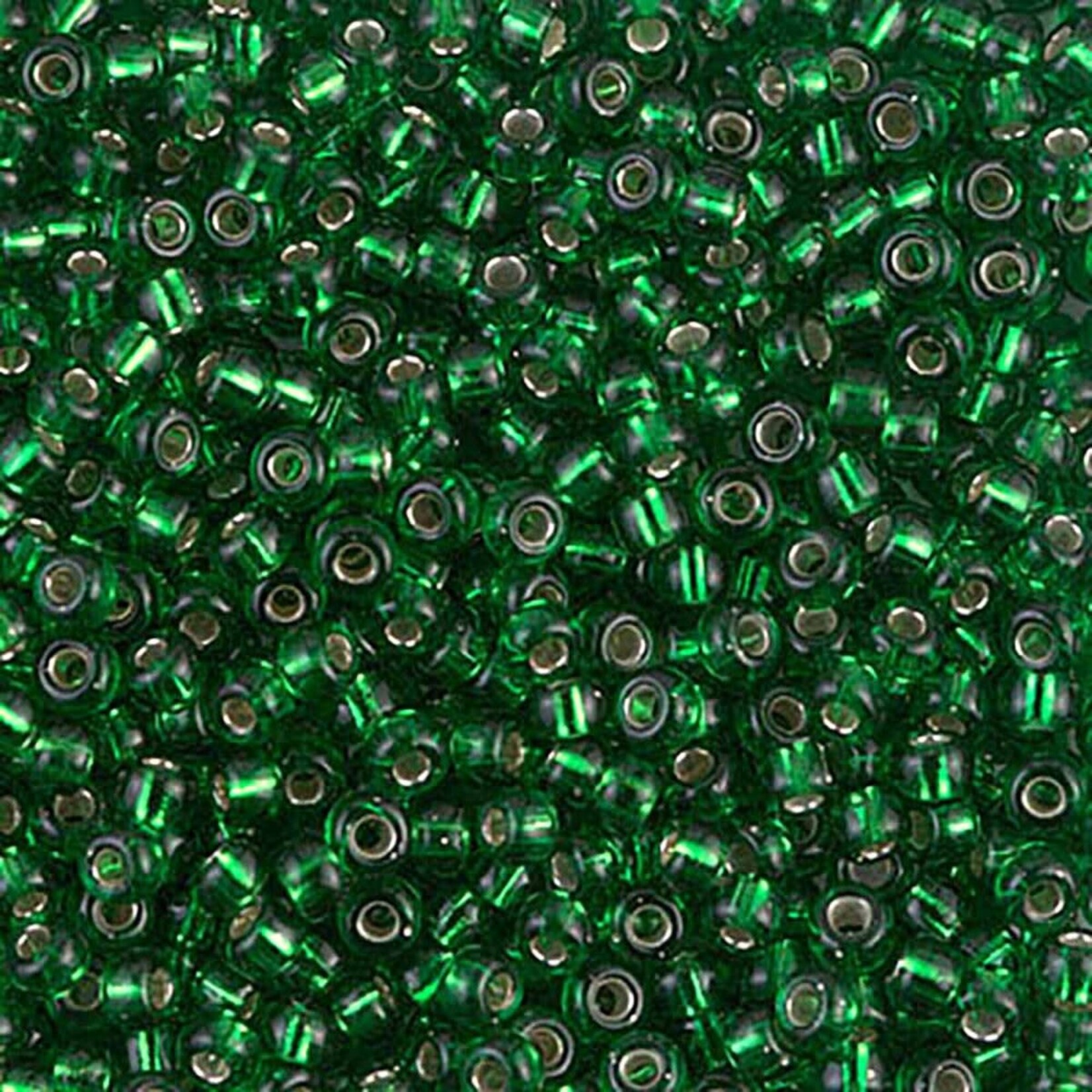 Miyuki 8/0 Silver Lined Green Seed Beads - 22gm Tube