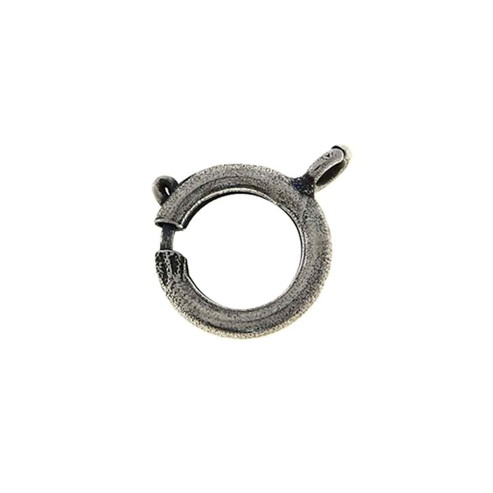 Antique Silver Plated 12mm Spring Ring - Single