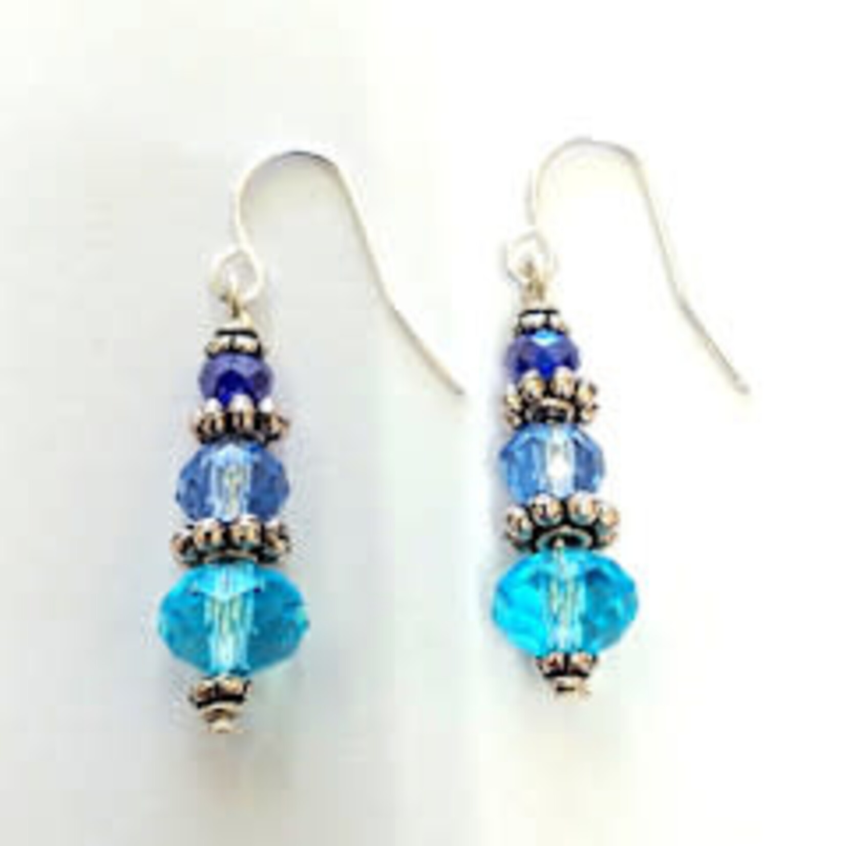 Rondelle Stacker Blue Ombre Earrings - Ready to Wear