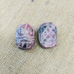 Rhodochrosite 18x25mm Etched Scarab Bead - Single