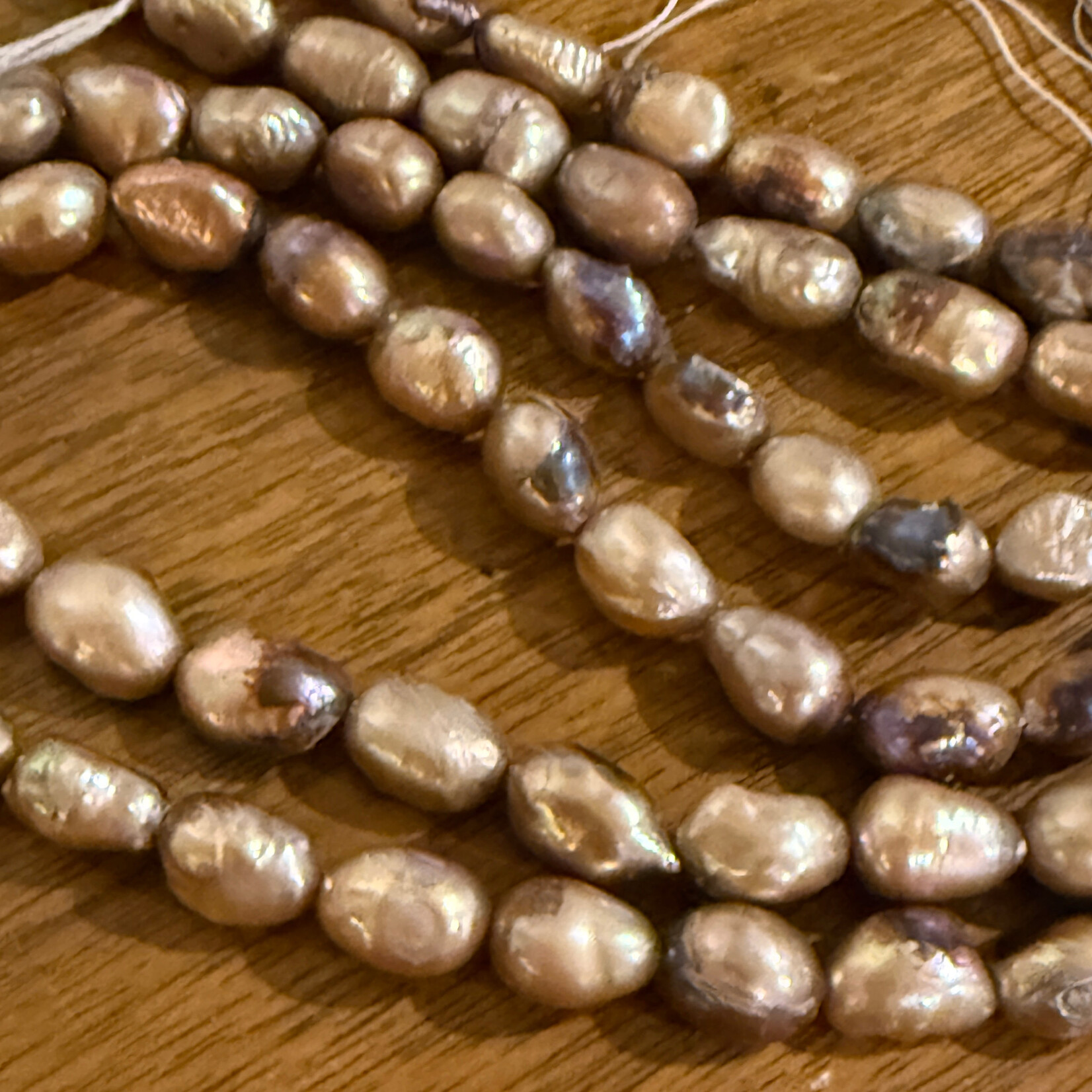 Freshwater Baroque Pearl 10x12mm Nugget Iridescent Bead Strand