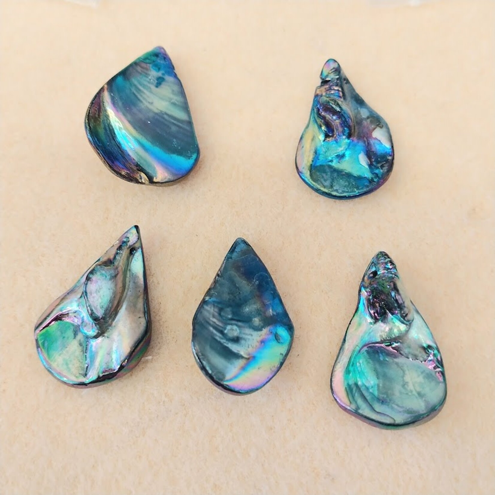 Mother of Pearl Metallic Coated 35x23mm Pendant - Single