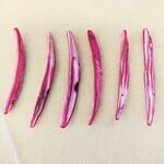 Mother of Pearl Dyed Pink 71x7mm Two Hole Dagger Bead - Single