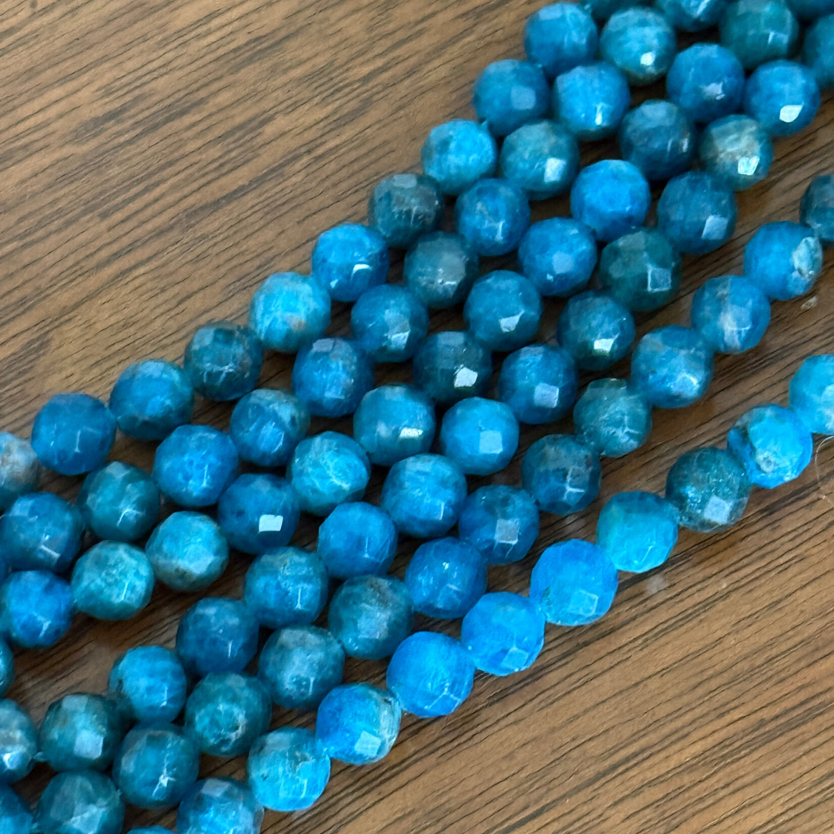 Apatite  6mm Faceted Bead Strand
