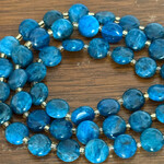 Apatite 10mm Faceted Coin Bead Strand