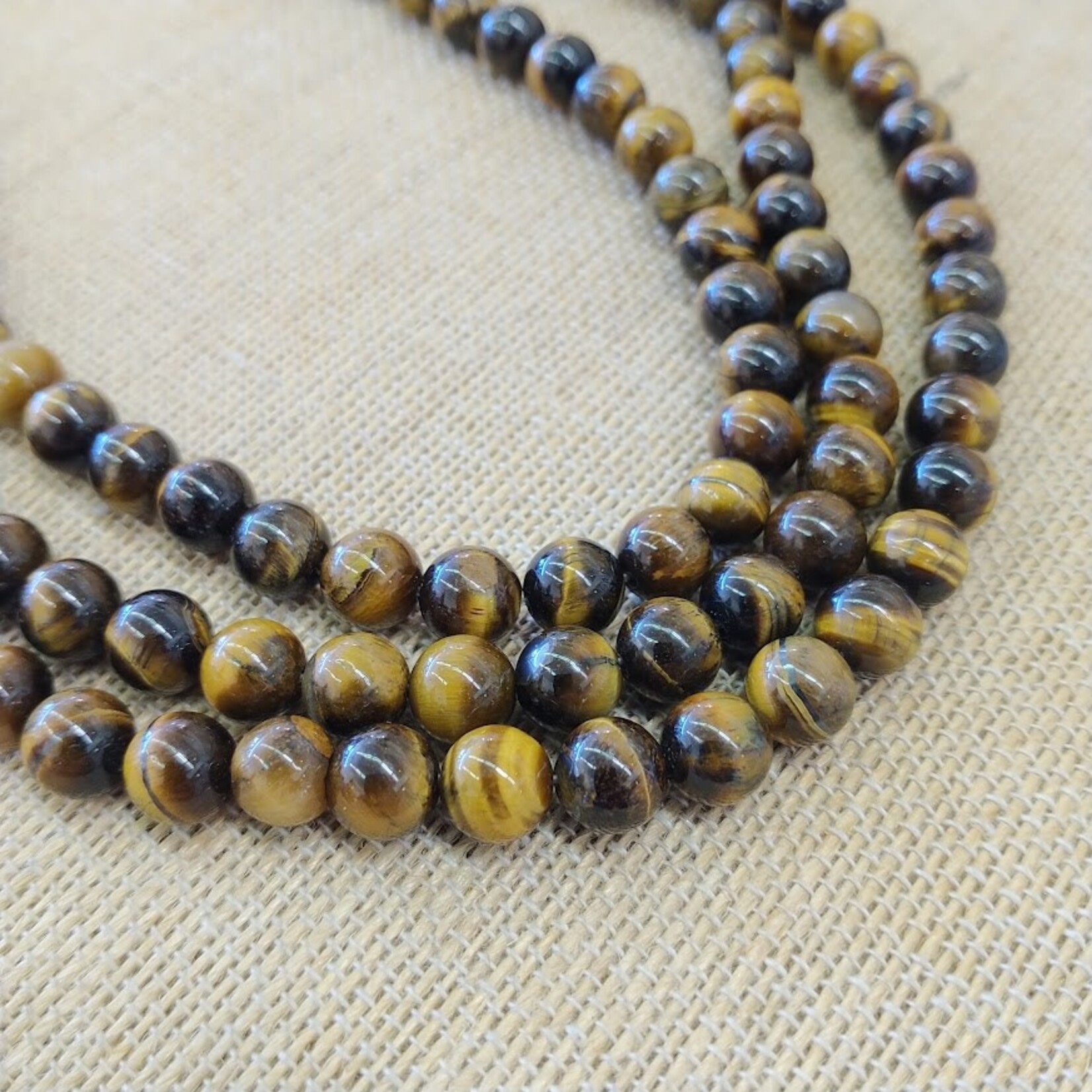 Tiger Eye  8mm Round Bead Strand
