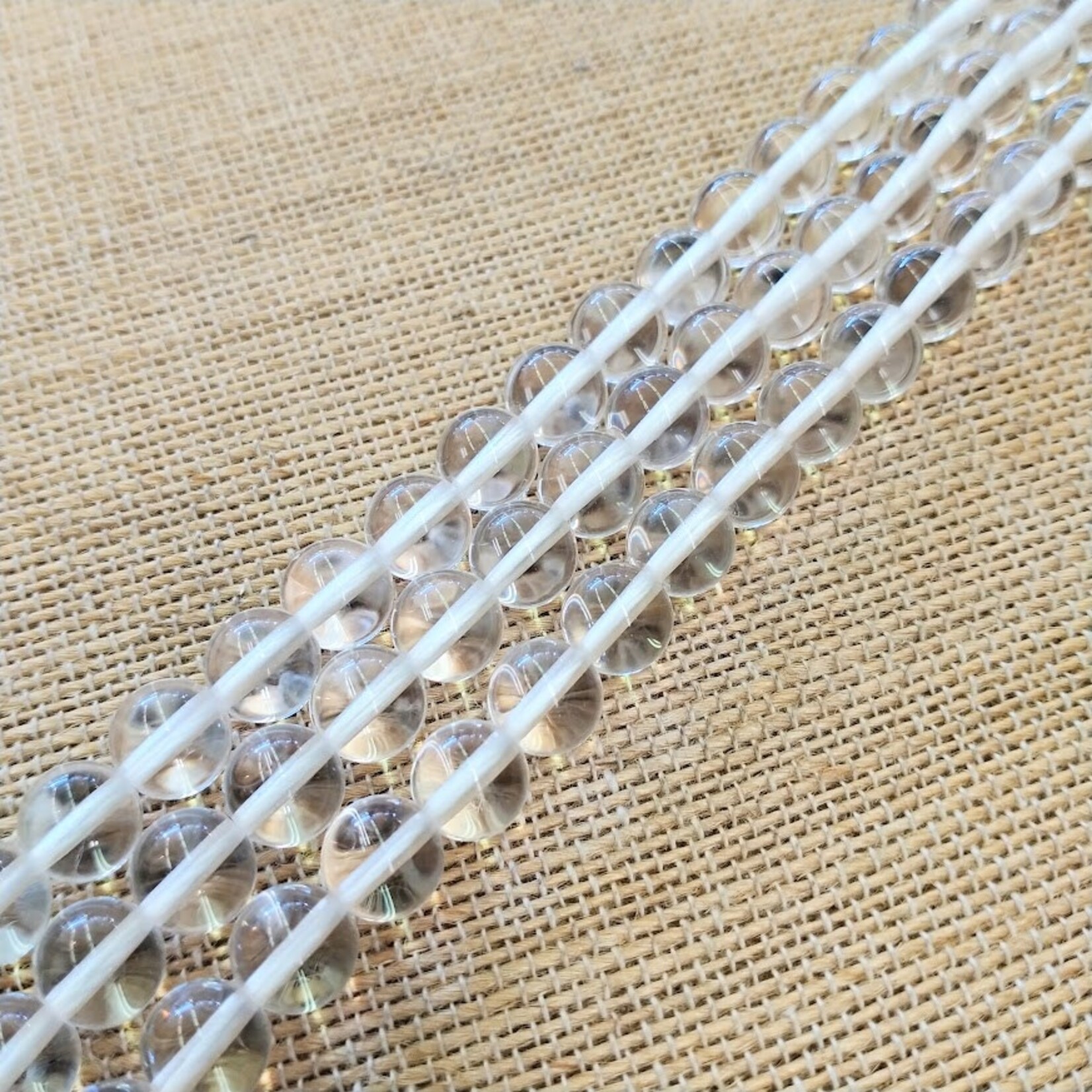 Clear Crystal Quartz  8mm Round Bead Strand