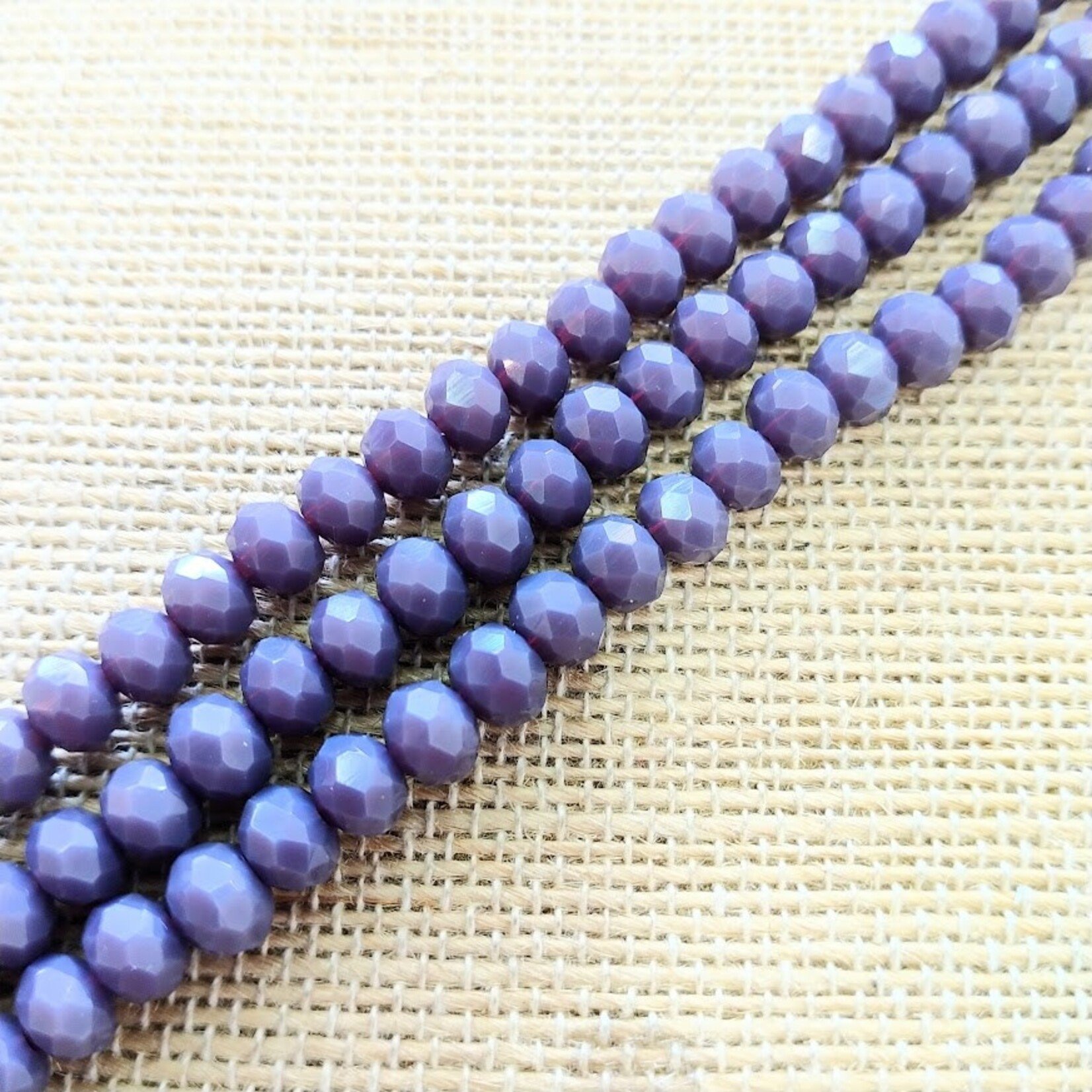 Faceted Glass Rondelle  4x6mm Passion Purple Bead Strand