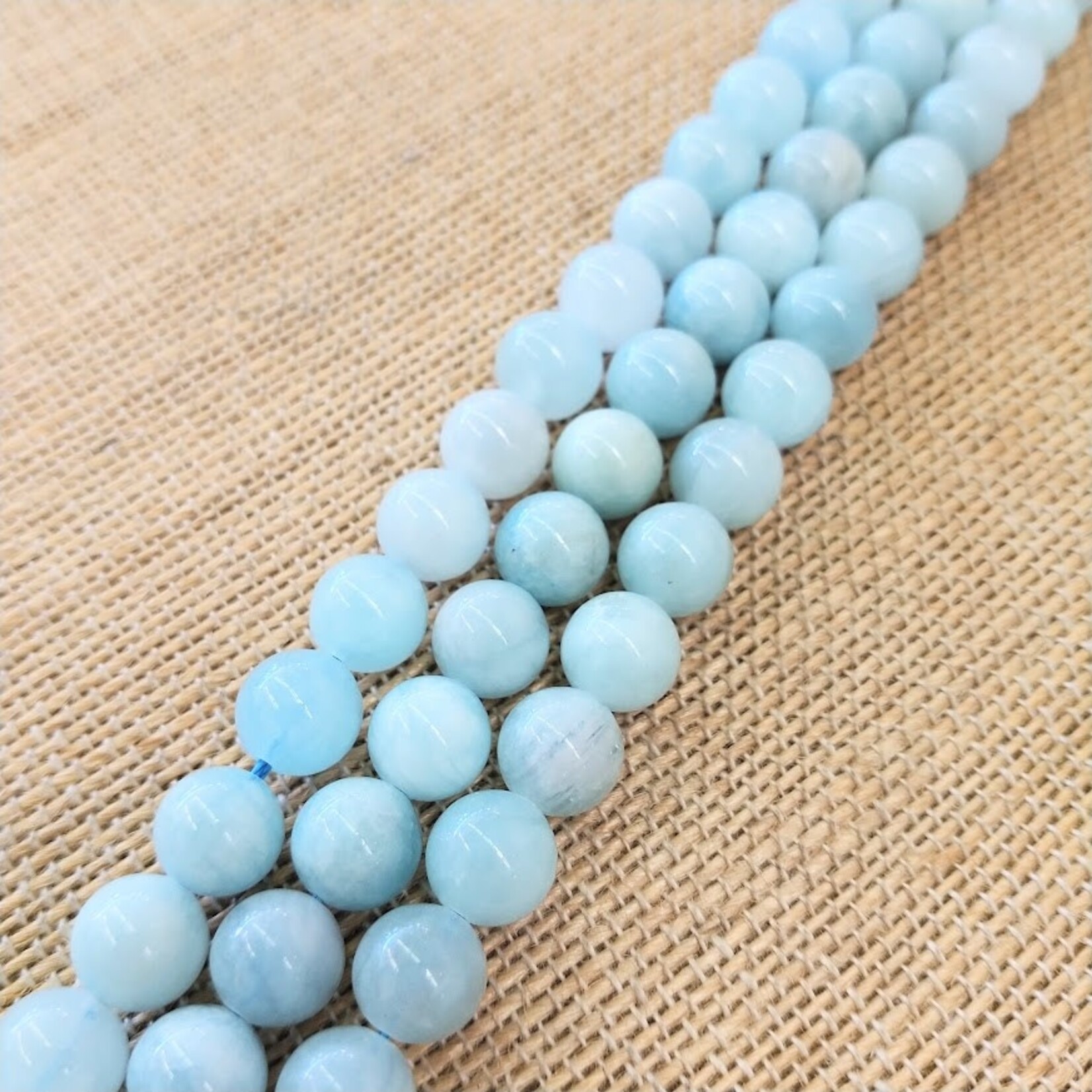 Aquamarine  8mm Round Bead Strand