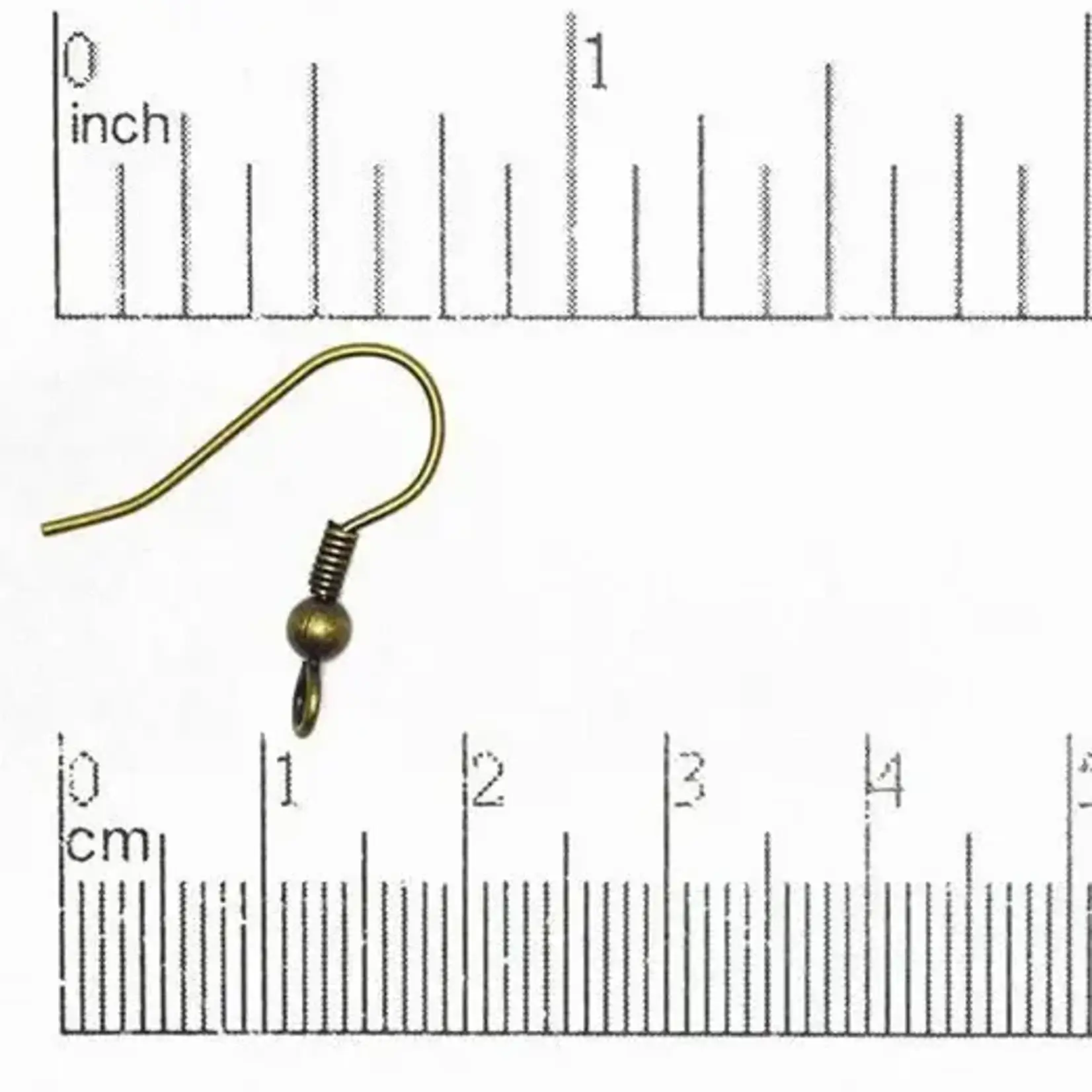 Antique Brass Plated French Earwire w/Ball & Spring - 20 Pieces