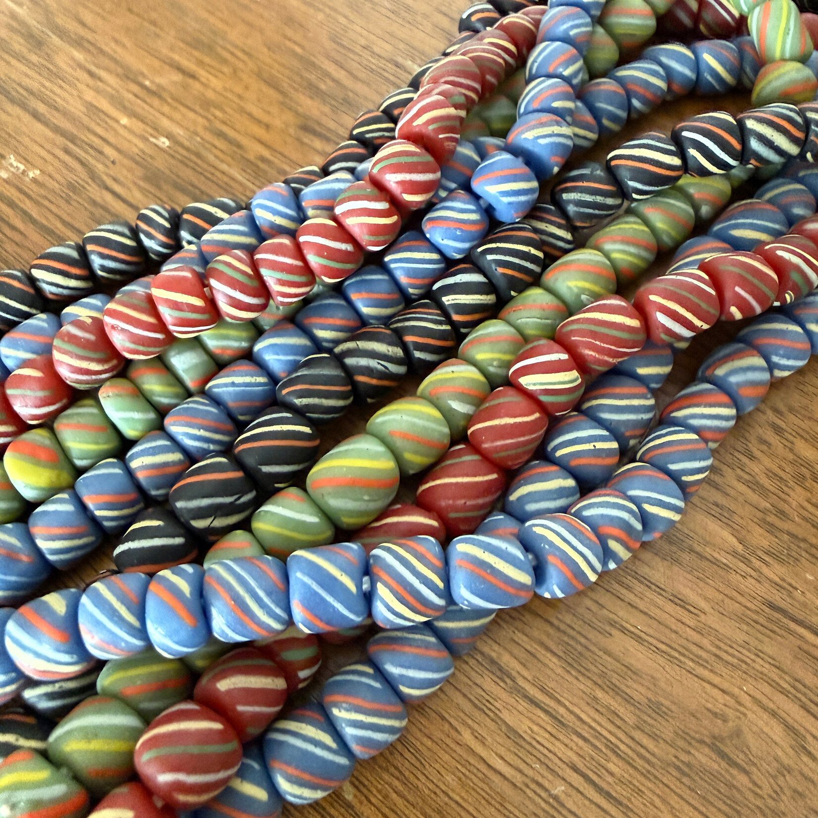 Java Glass 8mm Tube Bead Strand