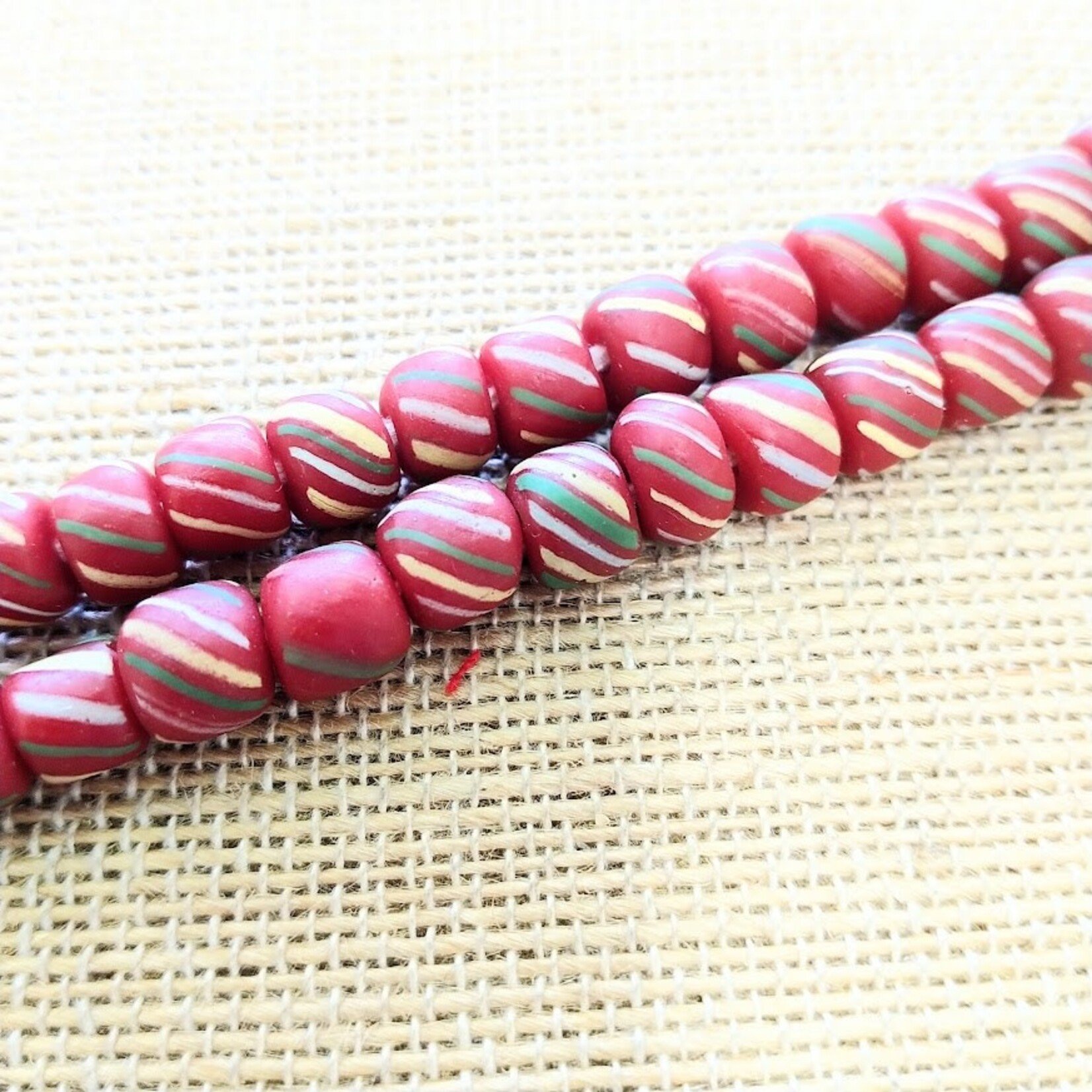 Java Glass 8mm Tube Bead Strand