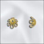 Gold Plated  7mm Filigree Bead Cap - 20 Pieces