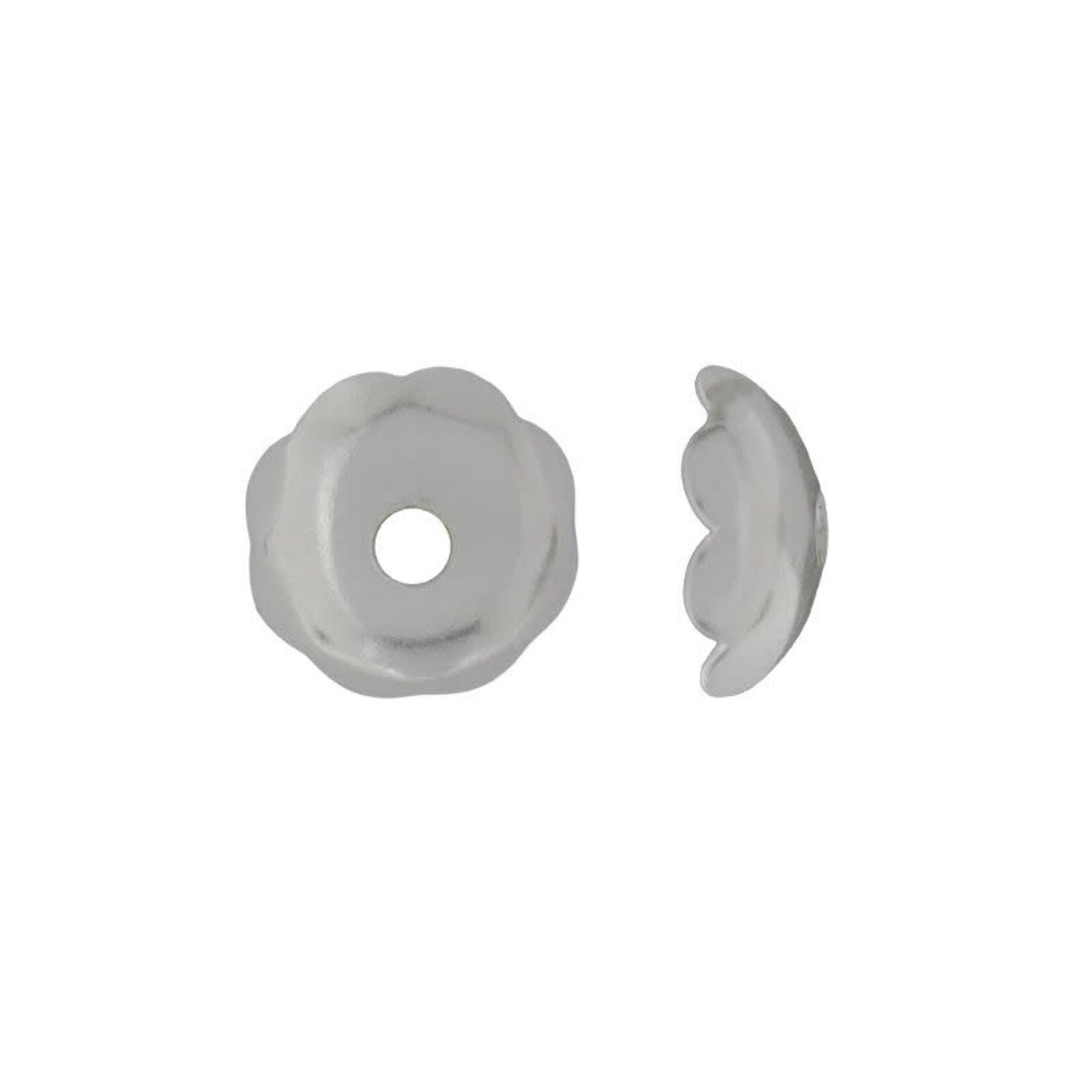 Silver Plated  6mm Flower Petal Bead Cap - 50 Pieces