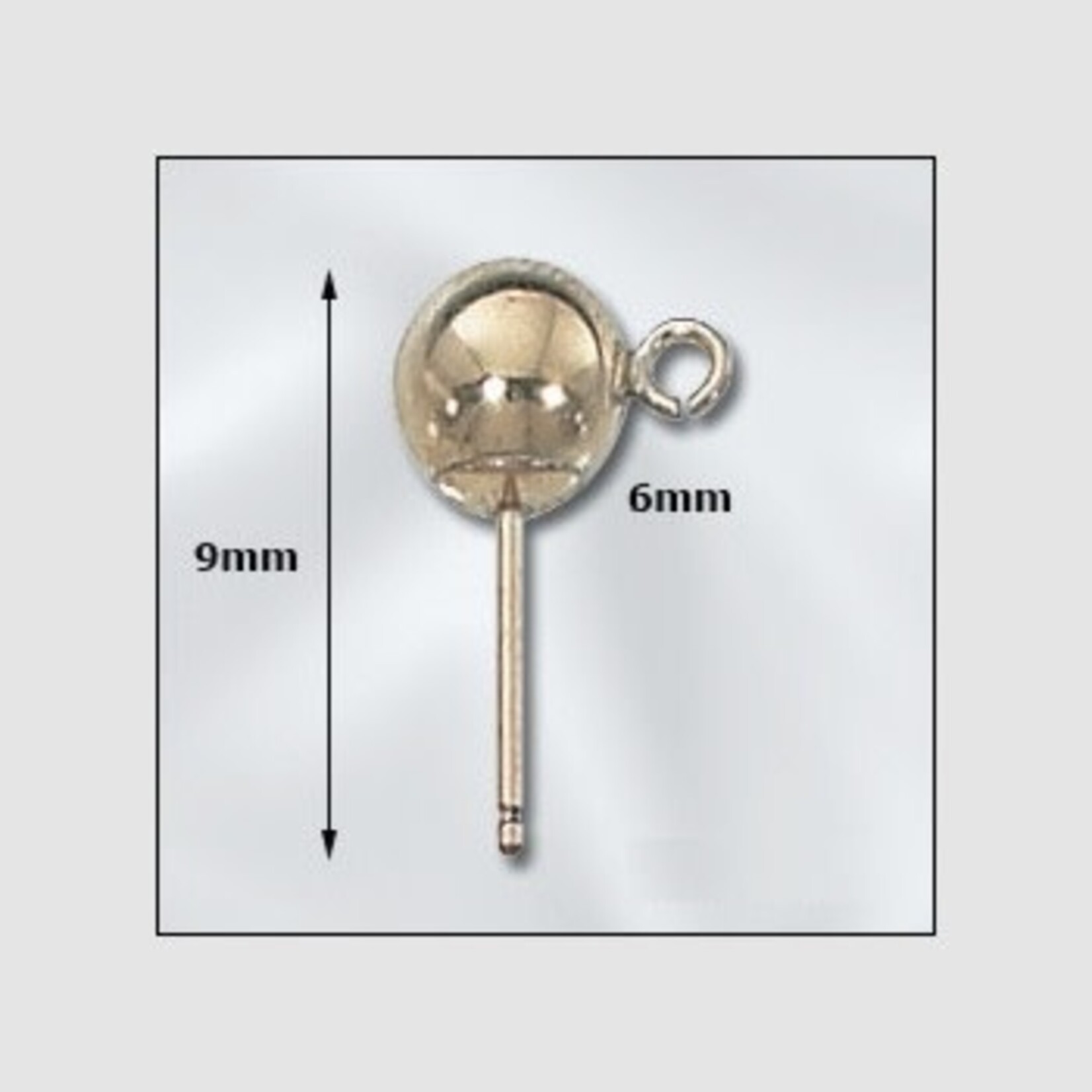 Gold Filled 6mm Post with Ring - Single