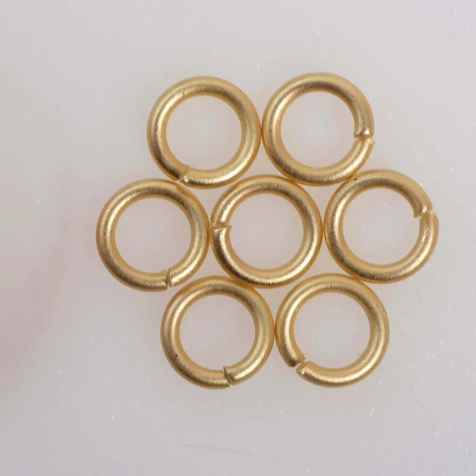 Satin Gold Plated Jump Ring  6mm Nickel-Free - 50 pieces