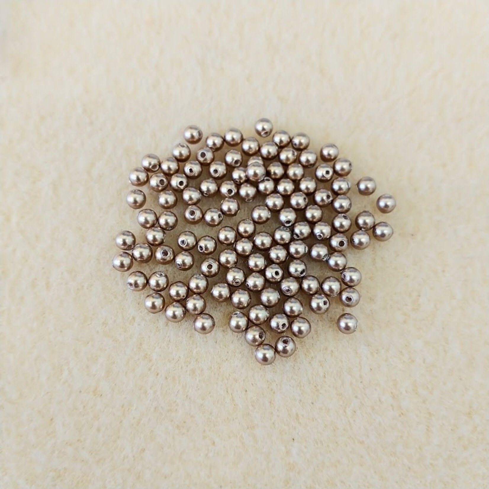 Swarovski Pearl  3mm Round Bronze - 20 Pieces