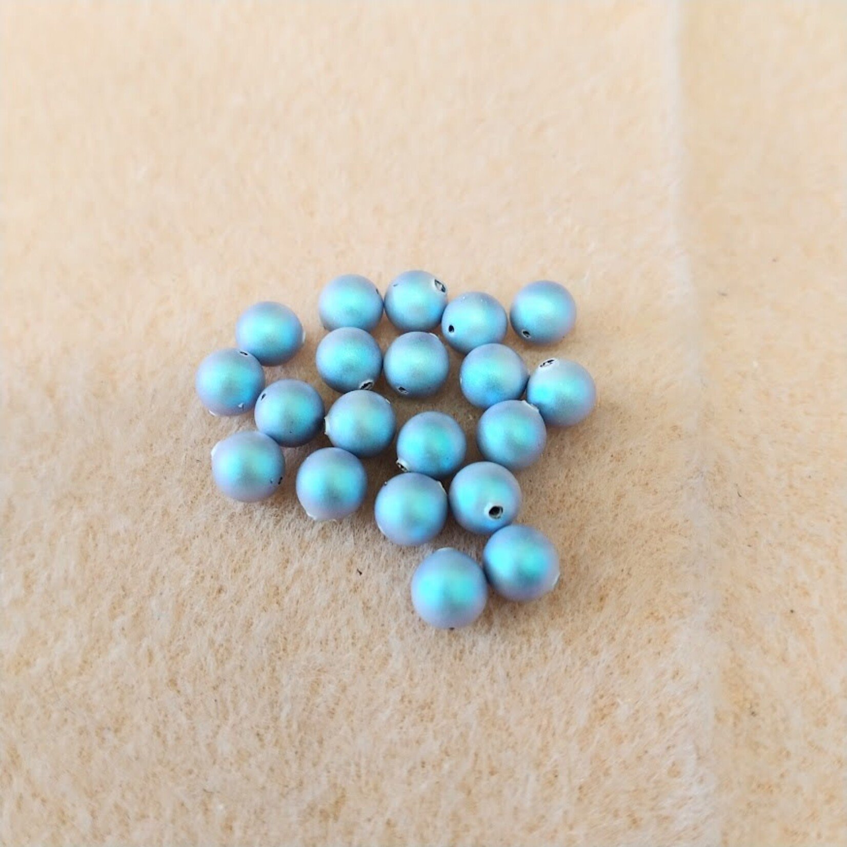 Swarovski Pearl  6mm Round Iridescent Light Blue - 20 Pieces