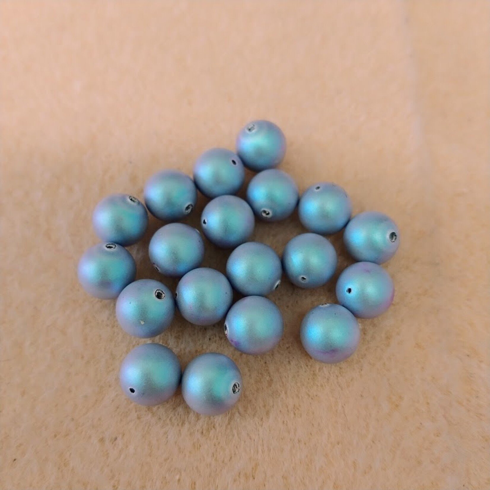 Swarovski Pearl  8mm Round Iridescent Light Blue - 10 Pieces
