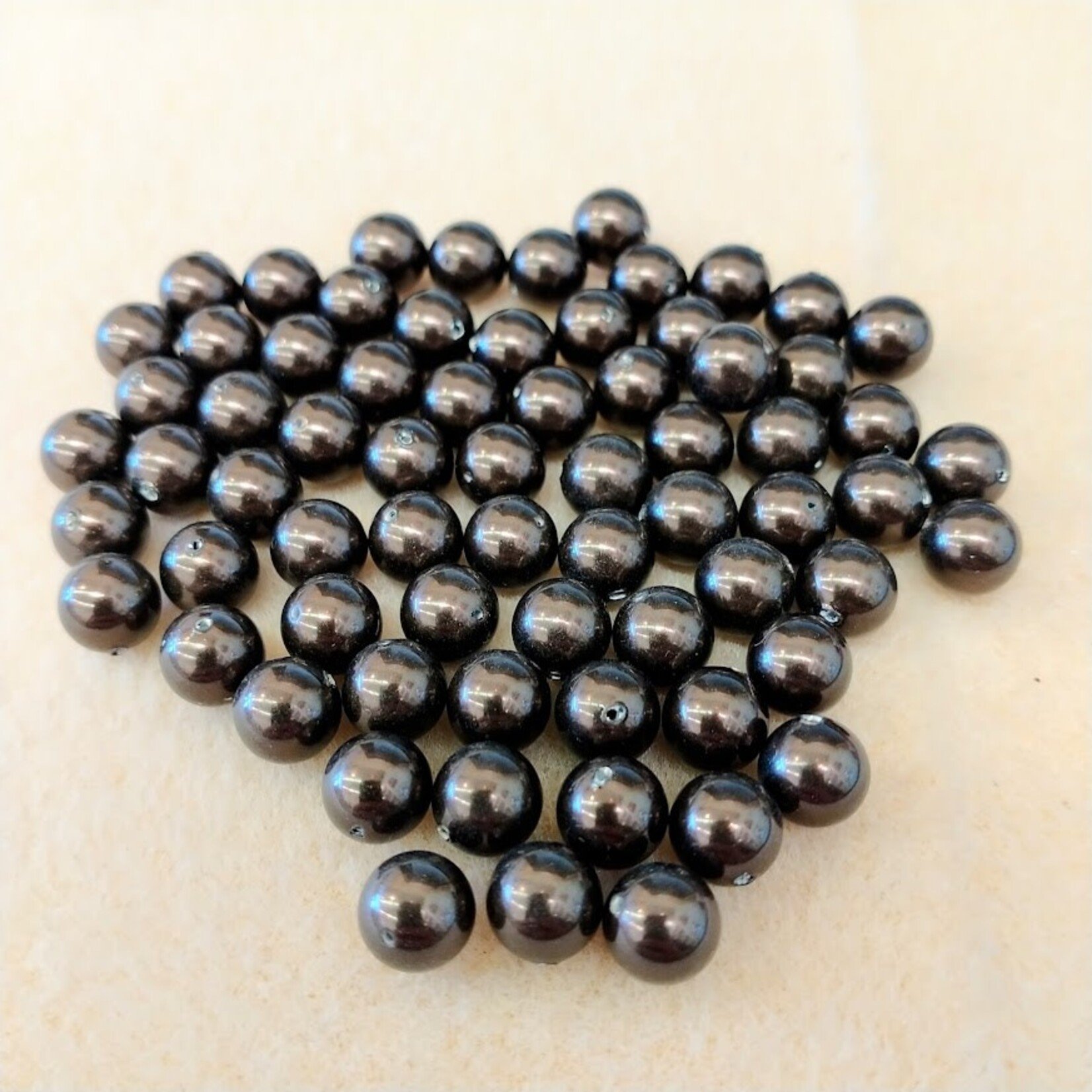 Swarovski Pearl  8mm Round Deep Brown - 10 Pieces