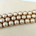 Swarovski Pearl 12mm Round Vintage Gold Strand