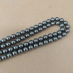 Swarovski Pearl  6mm Round Dark Gray Strand