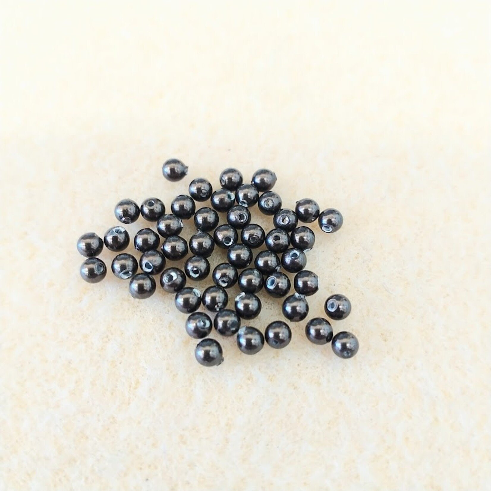 Swarovski Pearl  3mm Round Dark Brown - 50 Pieces