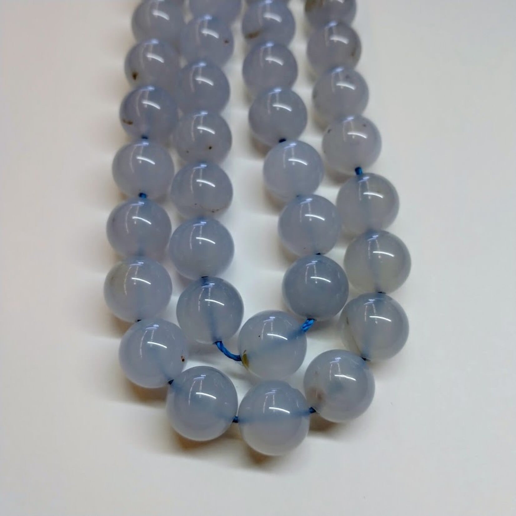 Blue Chalcedony 10mm Round Bead Strand
