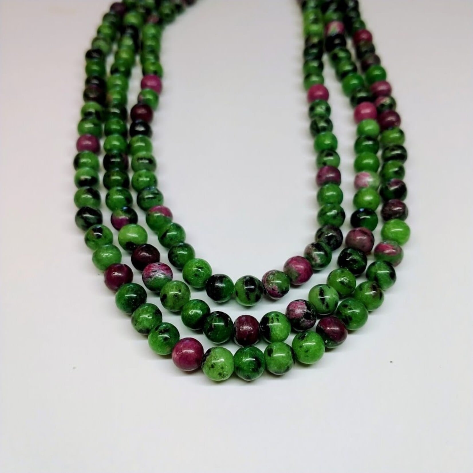 Ruby Zoisite  6mm Round Bead Strand